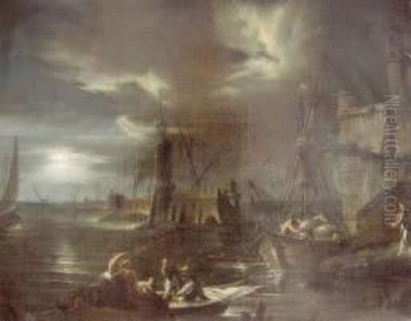 "pescatori All'interno Di Un Porto Fortificato" - view 1
