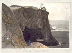 Letting down a boat from the platform at Holyhead