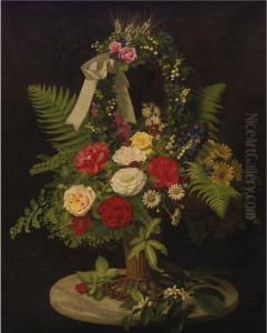 Still Life With Flowers In A Basket by Otto Didrik Ottesen