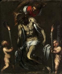 Cristo Con Tre Angeli by Pasquale Ottino