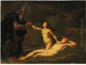 La Creation D'adam Et Eve by Pasquale Ottino