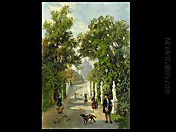Spaziergang Auf Der Allee Im Park - view 1