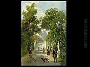 Spaziergang Auf Der Allee Im Park by Ruppert Otto Von