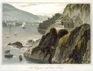 Near Kingswear on the Dart Devon by William Daniell RA