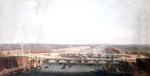 View of London with the Improvements of its Port and the double London Bridge. Submitted to the Select Committee of the House of Commons by William Daniel - view 1