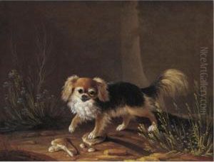 Portrait Of Linda, A Pekingese by Jacques Charles Oudry