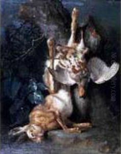 Nature Morte Au Lievre Et Au Perdreau Gris. by Jacques Charles Oudry