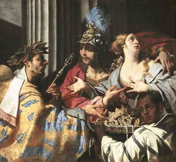 Agamemnon refusing to allow Chryses to ransom his daughter Chryseis - view 1