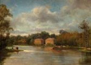 Le Lac De Vincennes by Pierre Justin Ouvrie