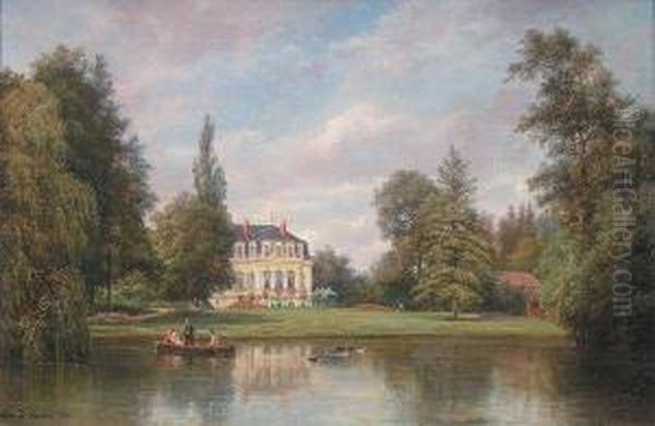 Promenade En Barque Devant Le Pavillon Du Parc - view 1