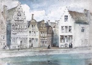 Vue De Gand Sur Le Canal by Pierre Justin Ouvrie