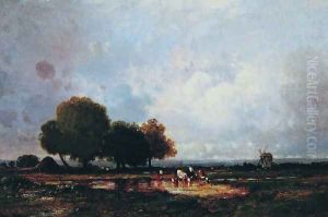 At the Watering Hole by Leon Victor Dupre