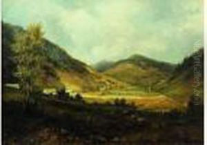 Paysage De Vallee by Pierre Justin Ouvrie