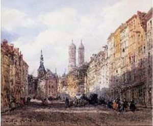 Artere Animee A Munich by Pierre Justin Ouvrie