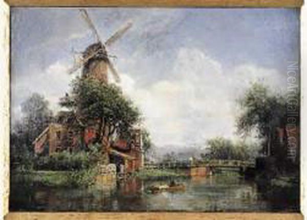 Moulin Hollandais Se Refletant Dans Une Riviere - view 1
