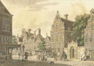 A Marketplace In A Dutch Village by Isaak Ouwater