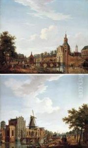 Utrecht, The Catharijnepoort; Utrecht, The Wittevrouwepoort With The Domtoren Beyond by Isaak Ouwater