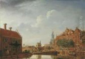 The Brouwersgracht And The
Lijnbaansgracht, Amsterdam, With The Rope Maker 't Fortuin And The
Bullebak Sluice, The Haarlemmerpoort In The Distance by Isaak Ouwater