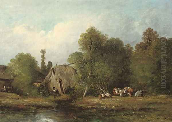 Cattle by a farmstead - view 1
