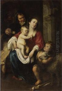 The Virgin And Child With Saint Anne And The Infant Saint John The Baptist by Jurgen Ovens