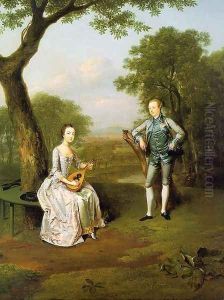 Sir Nathaniel and Lady Caroline Curzon 1754 by Arthur Devis