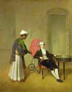 A Gentleman possibly William Hickey and his Indian Servant by Arthur Devis