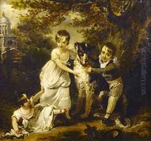 Family portrait of Sir John Trevelyans children by Arthur Devis