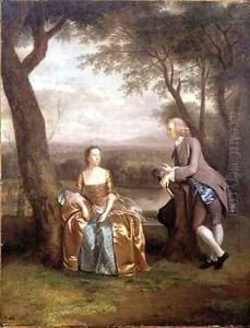 Portrait of a Couple possibly Daniel and Mary Swaine of Leverington Hall Isle of Ely Cambridgeshire by Arthur Devis