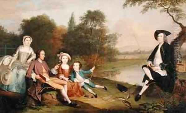 Portrait of a Family traditionally known as the Swaine family of Fencroft Cambridgeshire - view 1