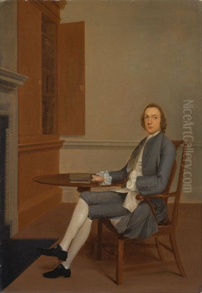 An Unknown Man Seated at a Table - view 1