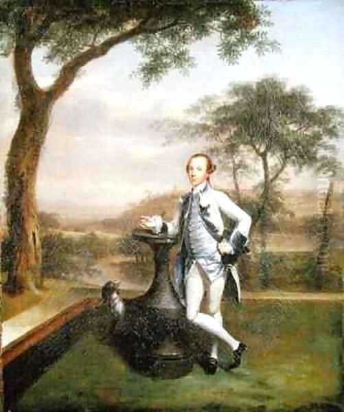Portrait of a Gentleman leaning on a sundial - view 1