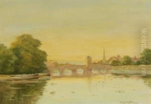 St.ives Bridge Huntingdonshire,
Watercolour, Signed, 26 X 36 Cm, And Its Pair, St. Ives See
Illustration by George Oyston