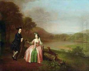 Sir George and Lady Strickland in the Grounds of Boynton Hall near Bridlington Yorkshire by Arthur Devis
