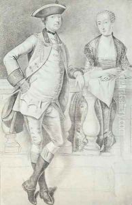 Study for a portrait of an elegant couple by Arthur Devis