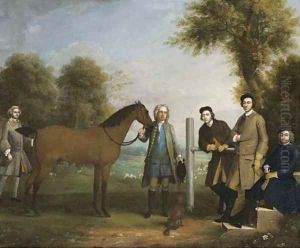 Group Portrait, Including Edward Chester (1712-1767), Owner Of Cockenhatch, His Brother, Peter (1720-1799), Governor Of Florida, A Groom And The Clerg