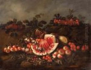 Natura Morta Con Cocomero E Frutta