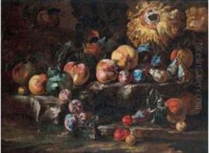 Nature Morte De Fruits by Michele Pace Del (Michelangelo di) Campidoglio