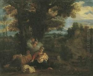 Riposo Durante La Fuga In Egitto by Giovanni Battista Pace