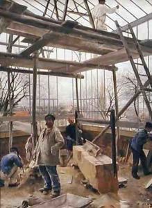 Building a glasshouse by Edouard Dantan