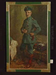 Bildnis Eines Truppenarztes In Seinem Quartier In Galizien 1917 by Paul Paede