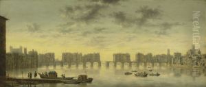 Old London Bridge by Claude De Jongh