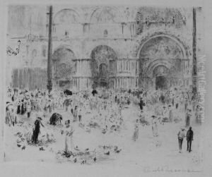 Der Markusplatz In Venedig by Paul Paeschke