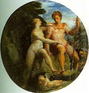 Venus and Adonis by Girolamo Del Crocifissaio (see Macchietti)