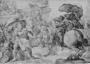 A Battle Scene by Paolo Pagani