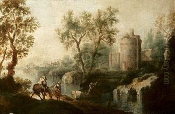 Paesaggio Con Cavaliere Al Guado - view 1