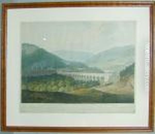 View Of A Stone Bridge Across The Valley And River At Risca Inmonmouthshire - view 1