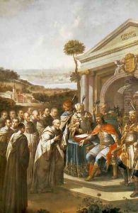 III. Bela megalapítja a szentgotthardi apatsagot, 1795-96 by Istvan Dorffmaister