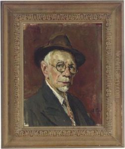 Portrait Of A Man With Glasses And A Brown Hat by Jules Eugene Pages
