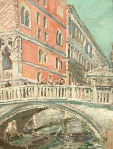 Venetian Canal Scene, Bears Inscription On Thestretcher, 61.7x46.7cm