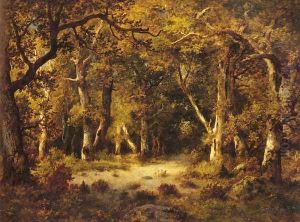 En foret de Fontainebleau by Narcisse-Virgile Diaz de la Pena